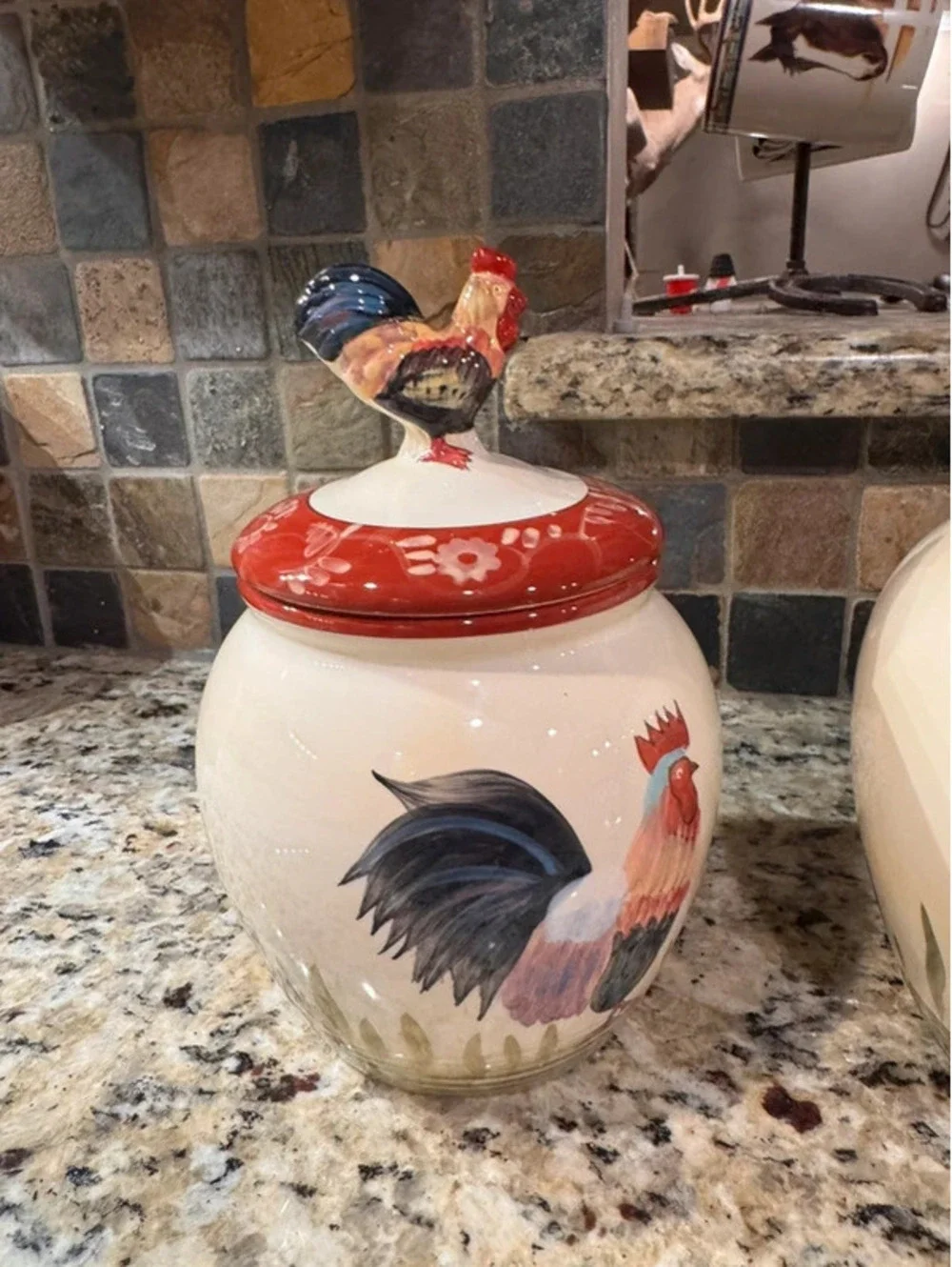 HOMCO rooster canister set